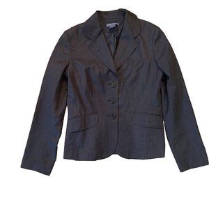Ann Taylor Dark Brown Button Blazer Jacket Woman Size 2 Work professional